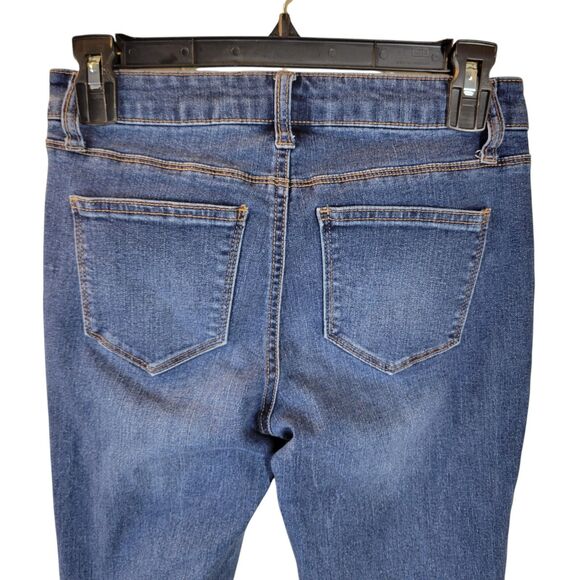 Tinseltown Womens Size 3 Blue Solid Knee Ripped Skinny Jeans - Picture 5 of 11